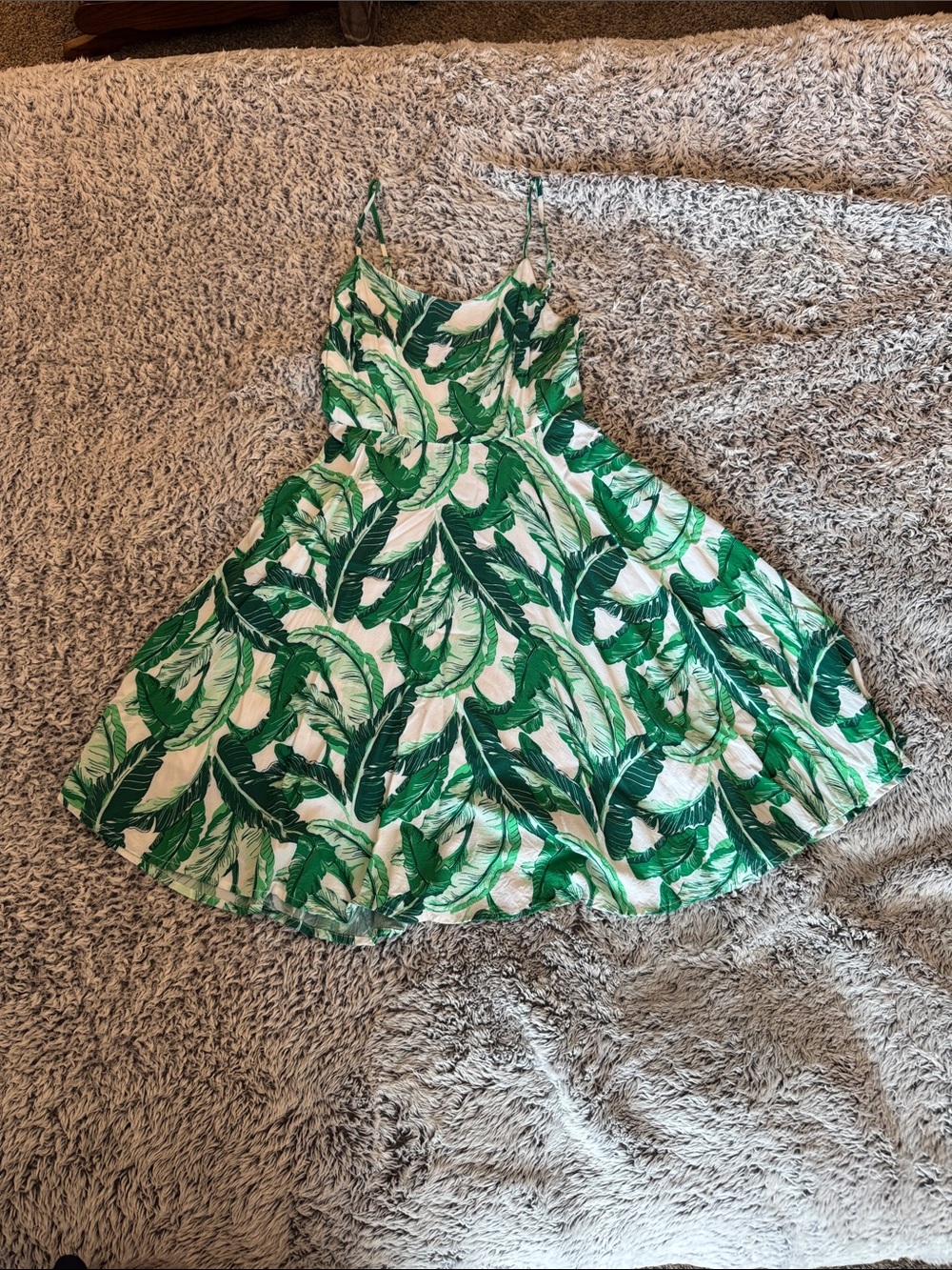 Old Navy Green Leaf Print Mini Dress